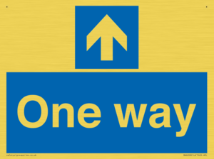One way with up directional arrow